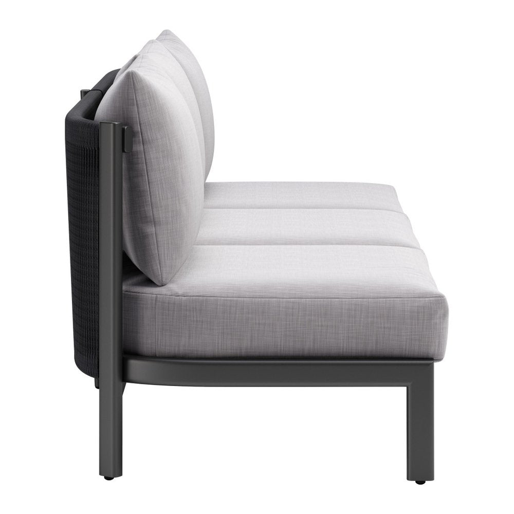 78" Gray Armless Outdoor Sofa