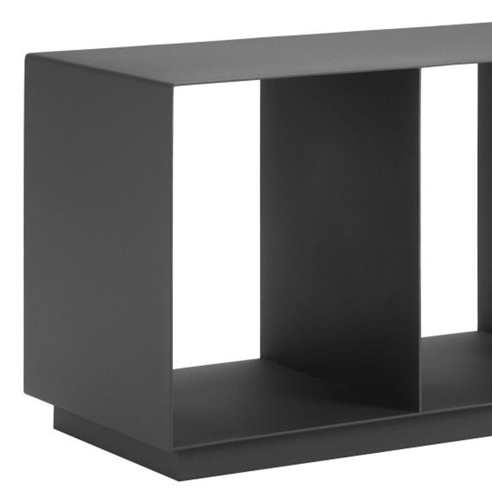 36" Charcoal Rectangle Outdoor Table with Storage