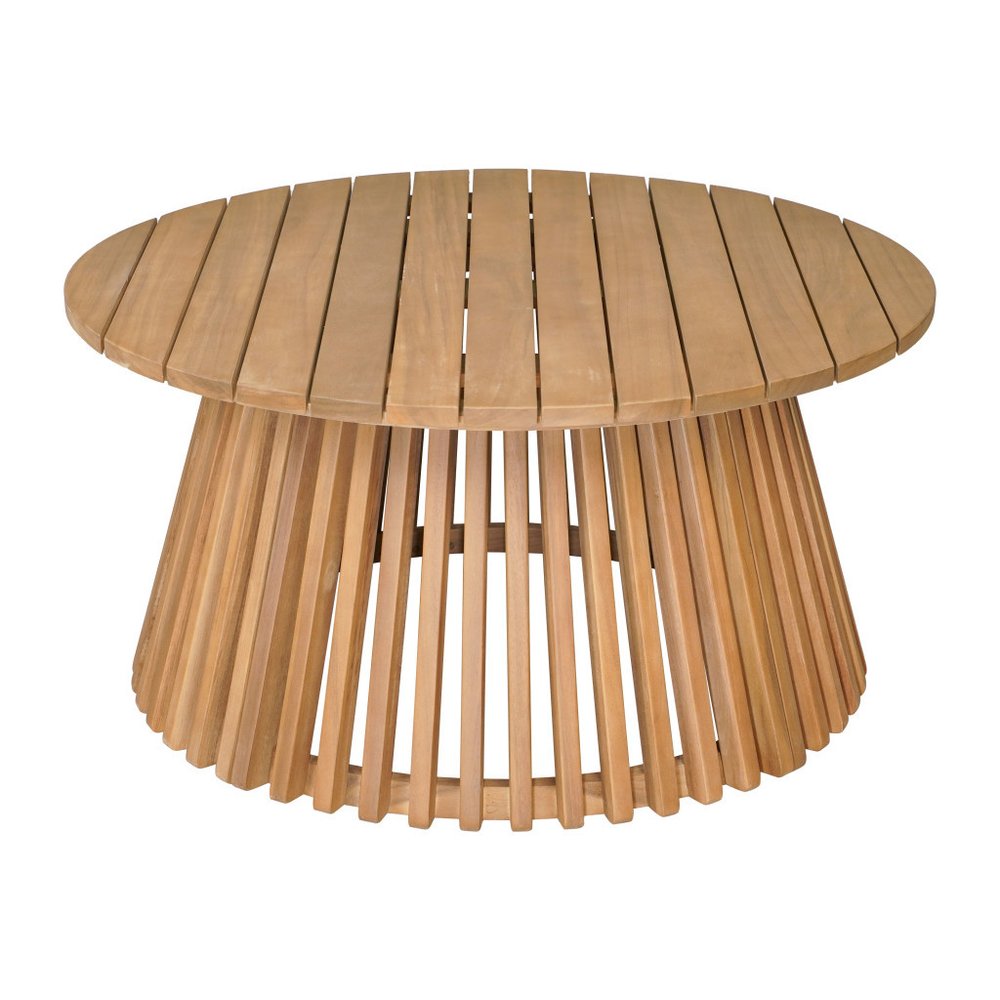 32" Natural Rounded Wood Outdoor Coffee Table