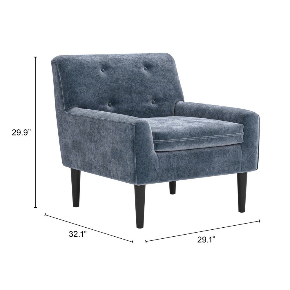 30" Gray Button Tufted Armchair