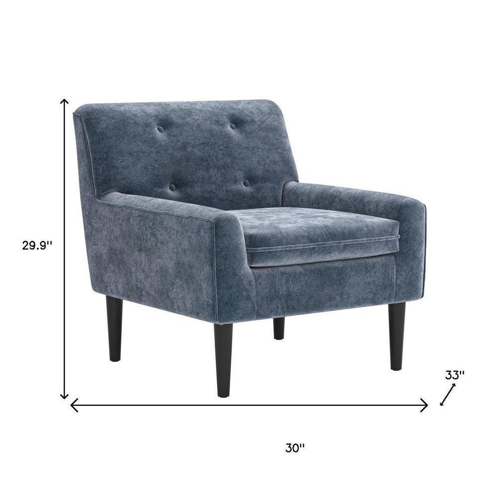 30" Gray Button Tufted Armchair