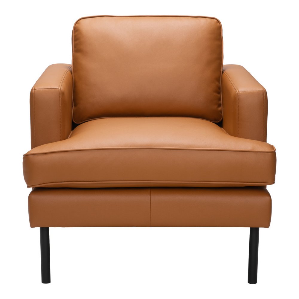 33" Faux Leather Track Arm Armchair