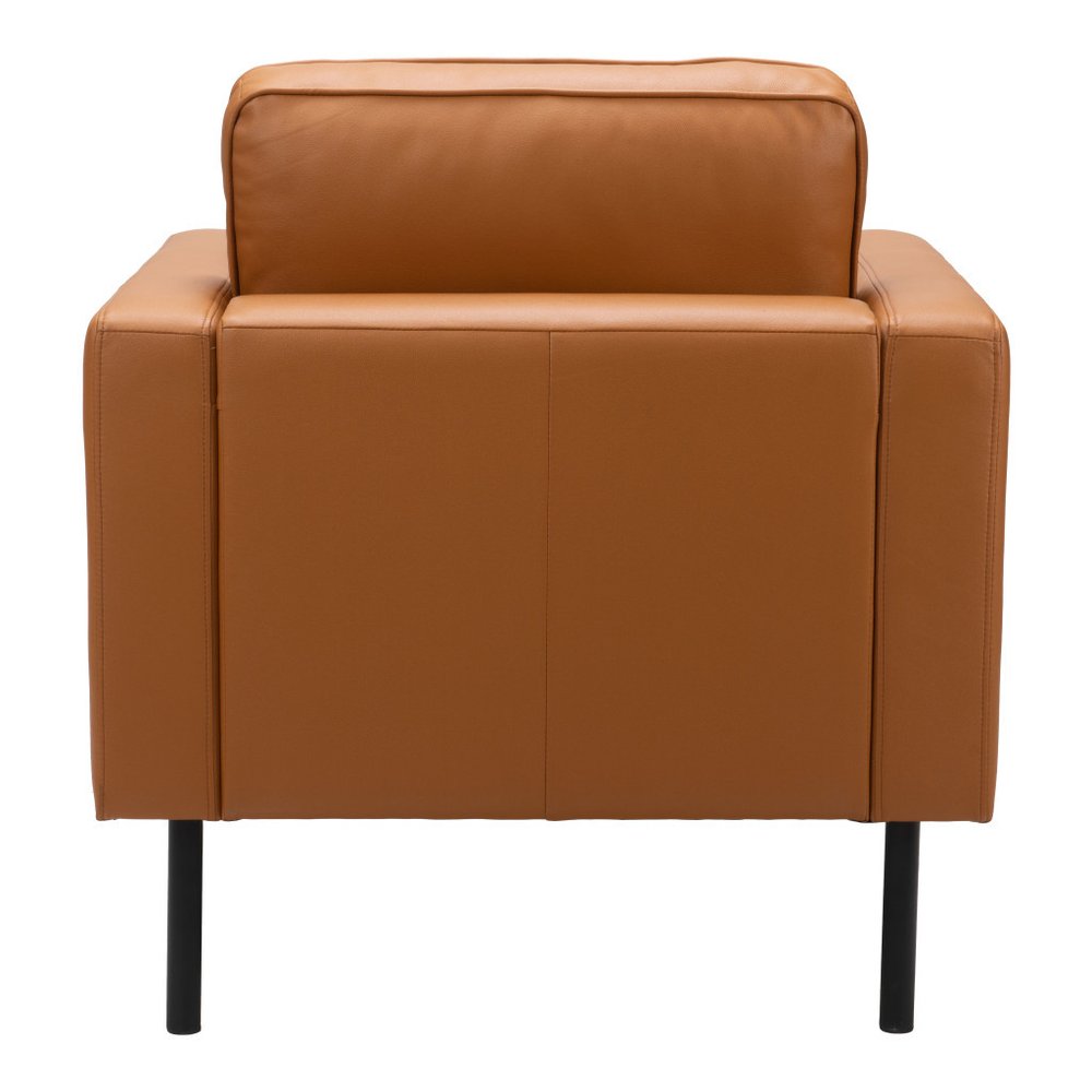 33" Faux Leather Track Arm Armchair
