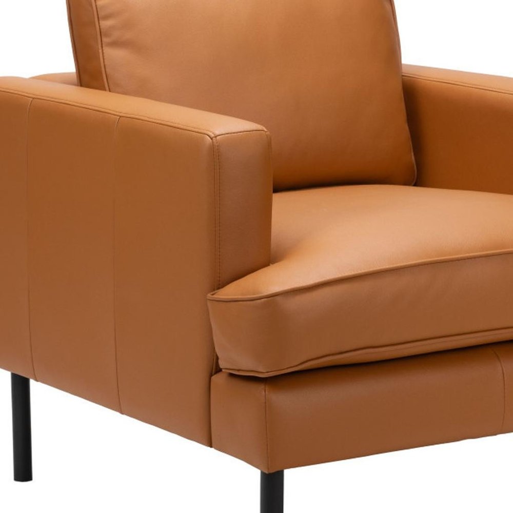 33" Faux Leather Track Arm Armchair