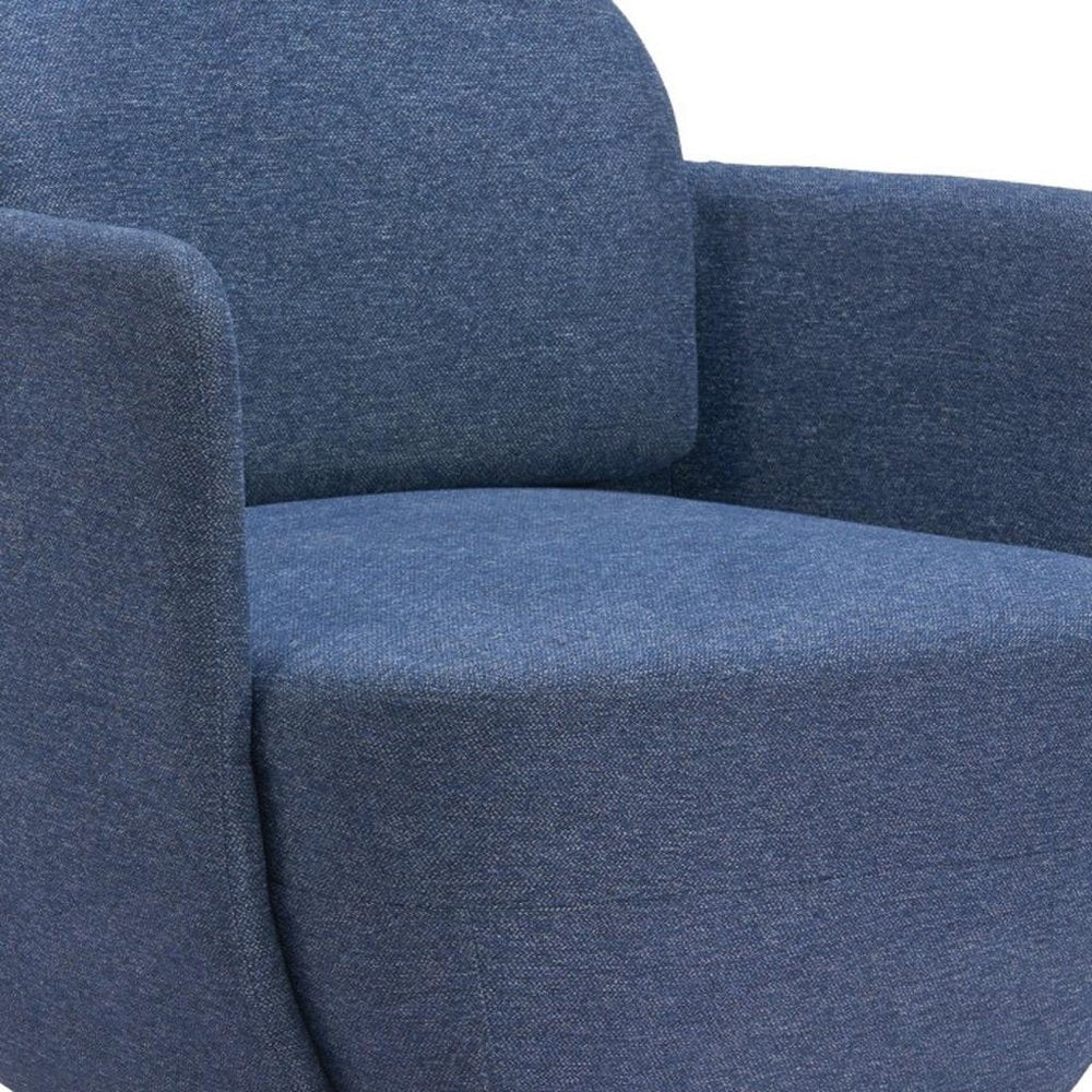 29" Blue Modern Swivel Barrel Chair