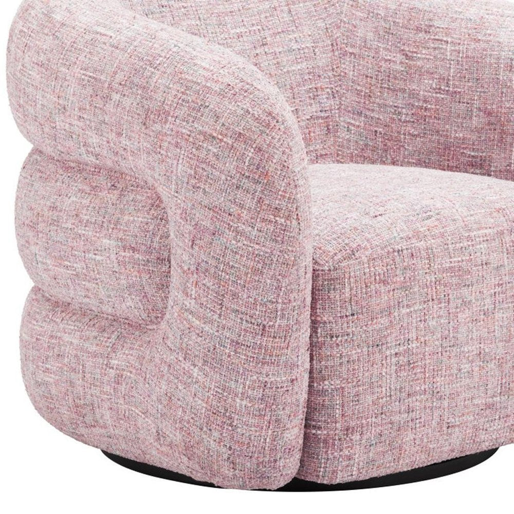 33" Pink Refine Swivel Barrel Chair