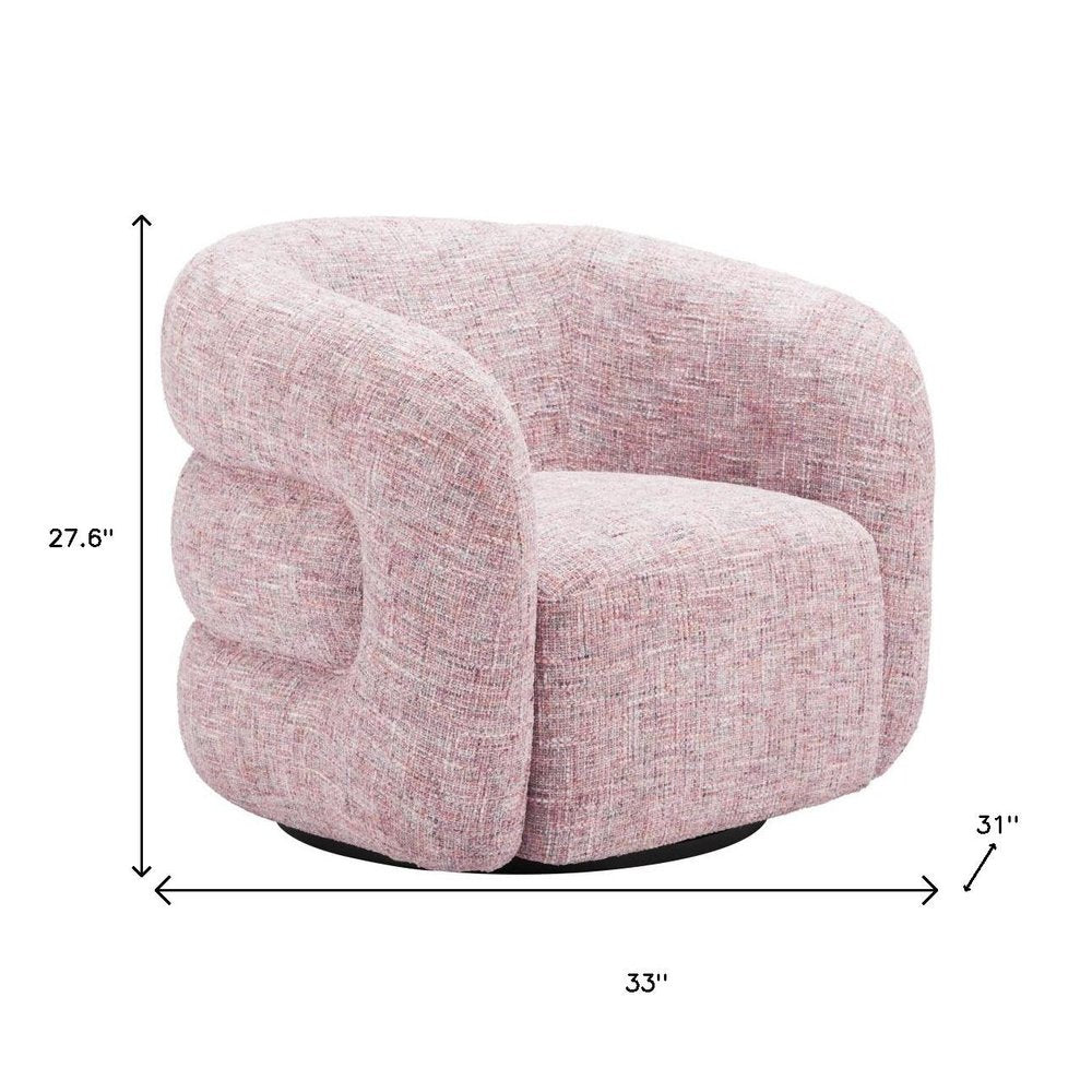 33" Pink Refine Swivel Barrel Chair