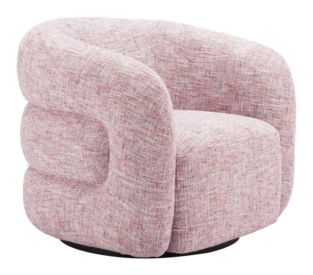 33" Pink Refine Swivel Barrel Chair