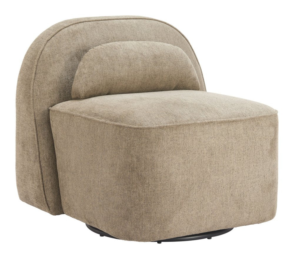 32" Brown Arch Swivel Side Chair