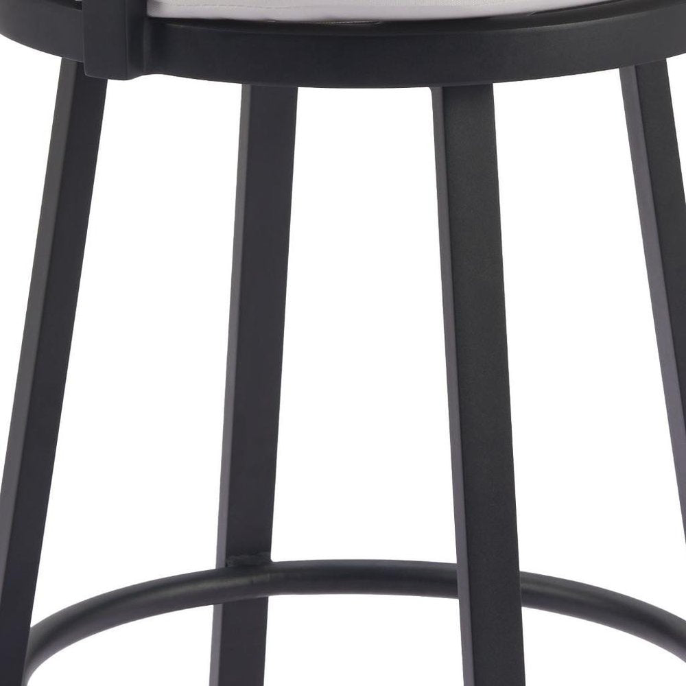 39" Beige Natural Rattan Swivel Bar Chair
