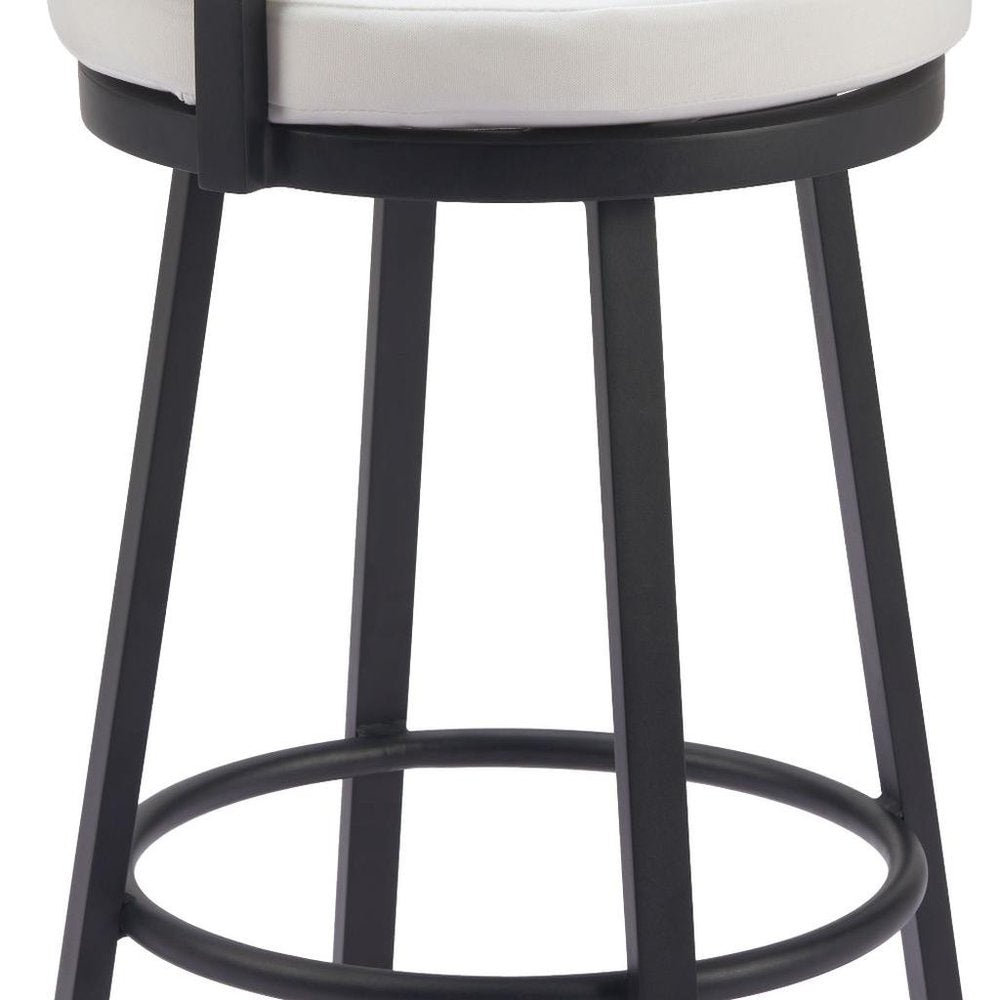 39" Beige Natural Rattan Swivel Bar Chair