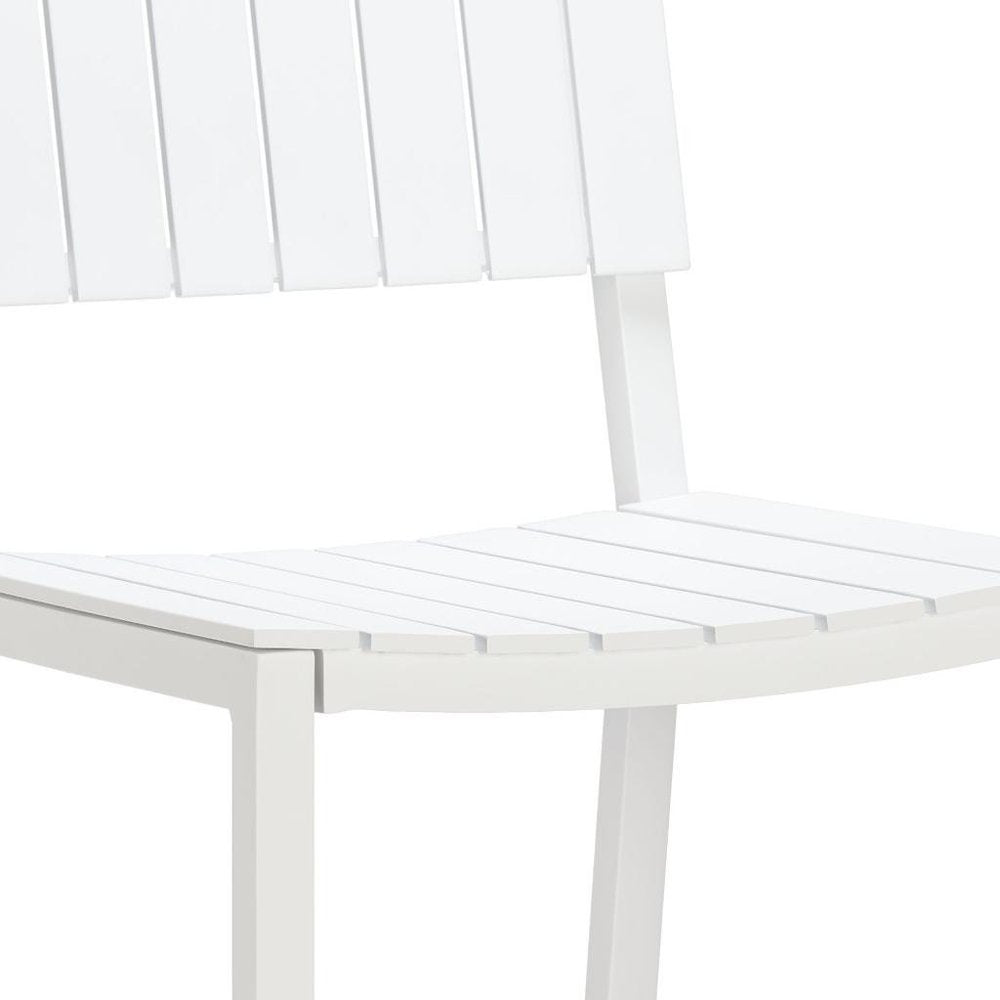 45" White Metal Outdoor Bar Chair