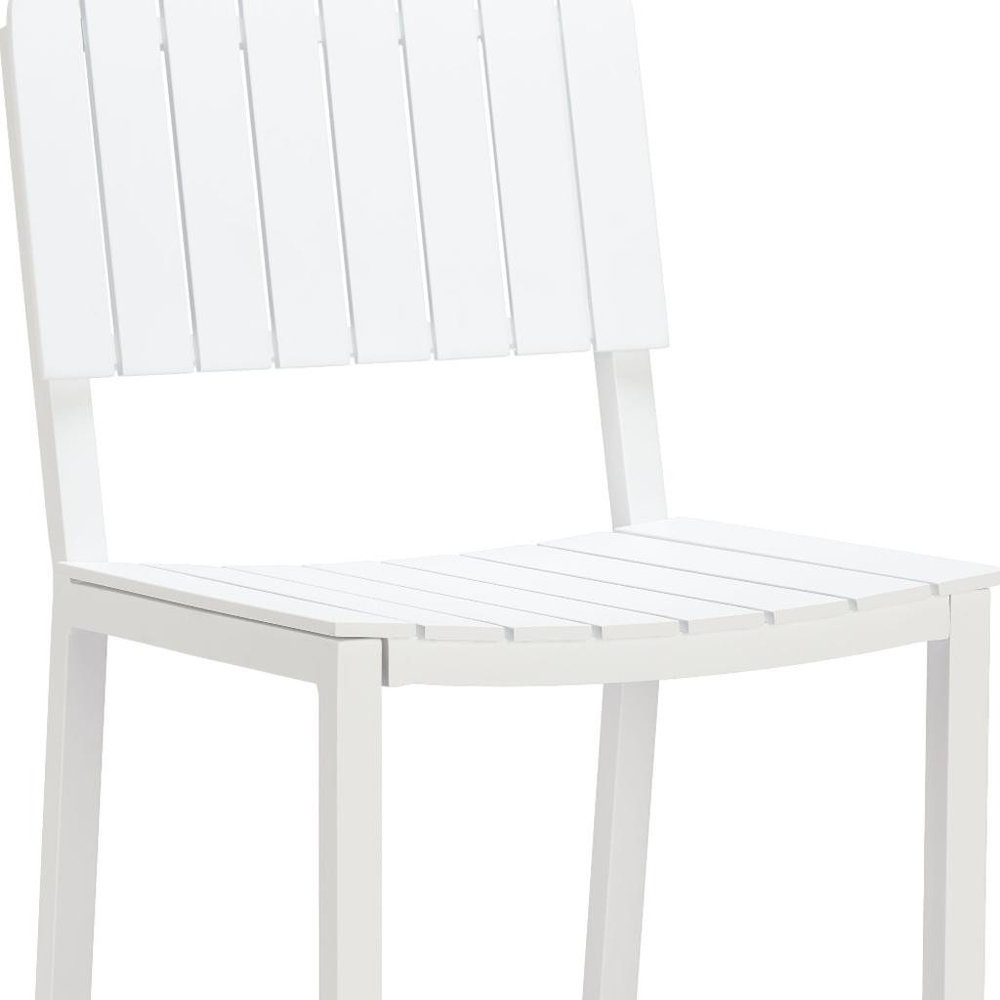45" White Metal Outdoor Bar Chair