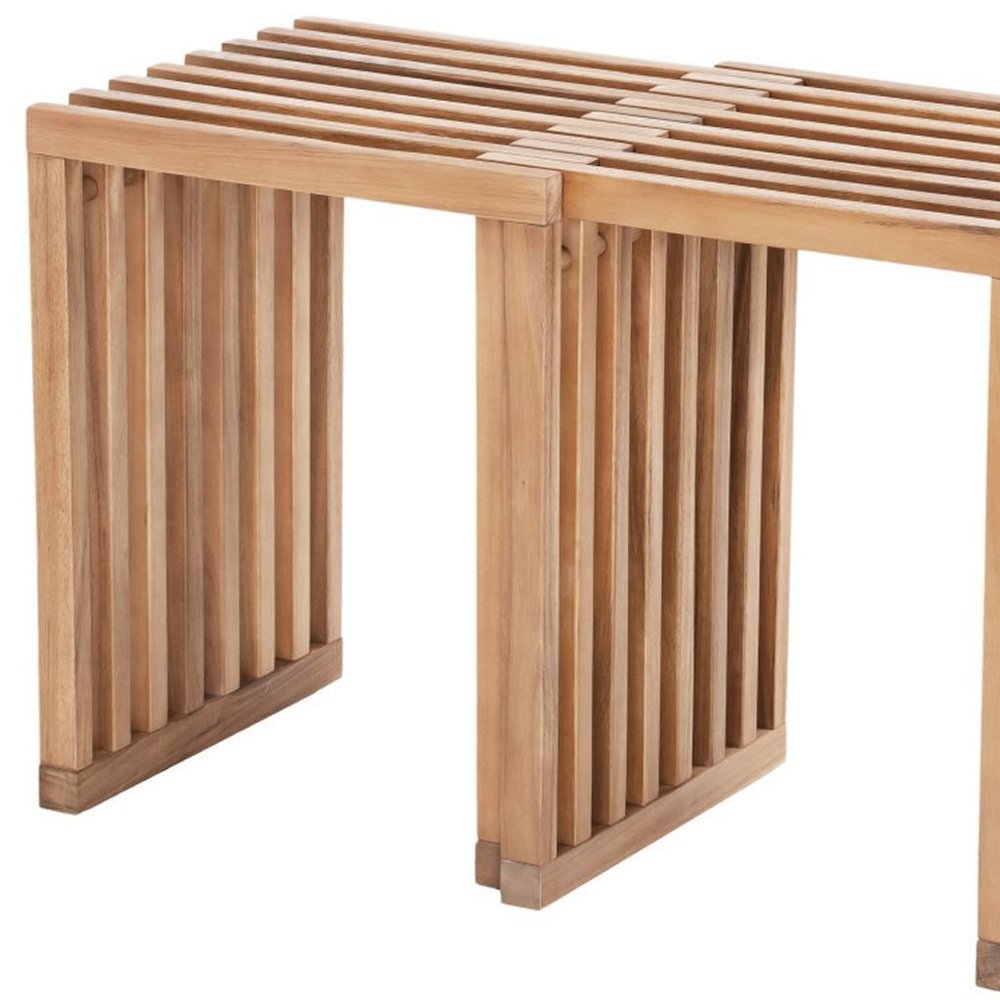 27" Acacia Wood Modular Patio Bench