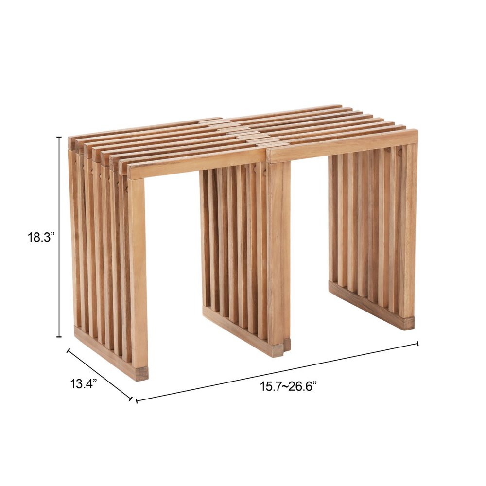 27" Acacia Wood Modular Patio Bench