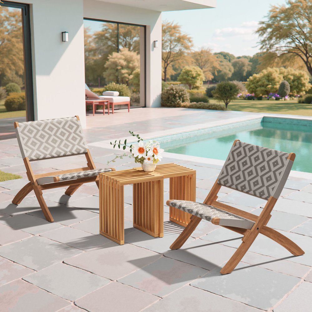27" Acacia Wood Modular Patio Bench