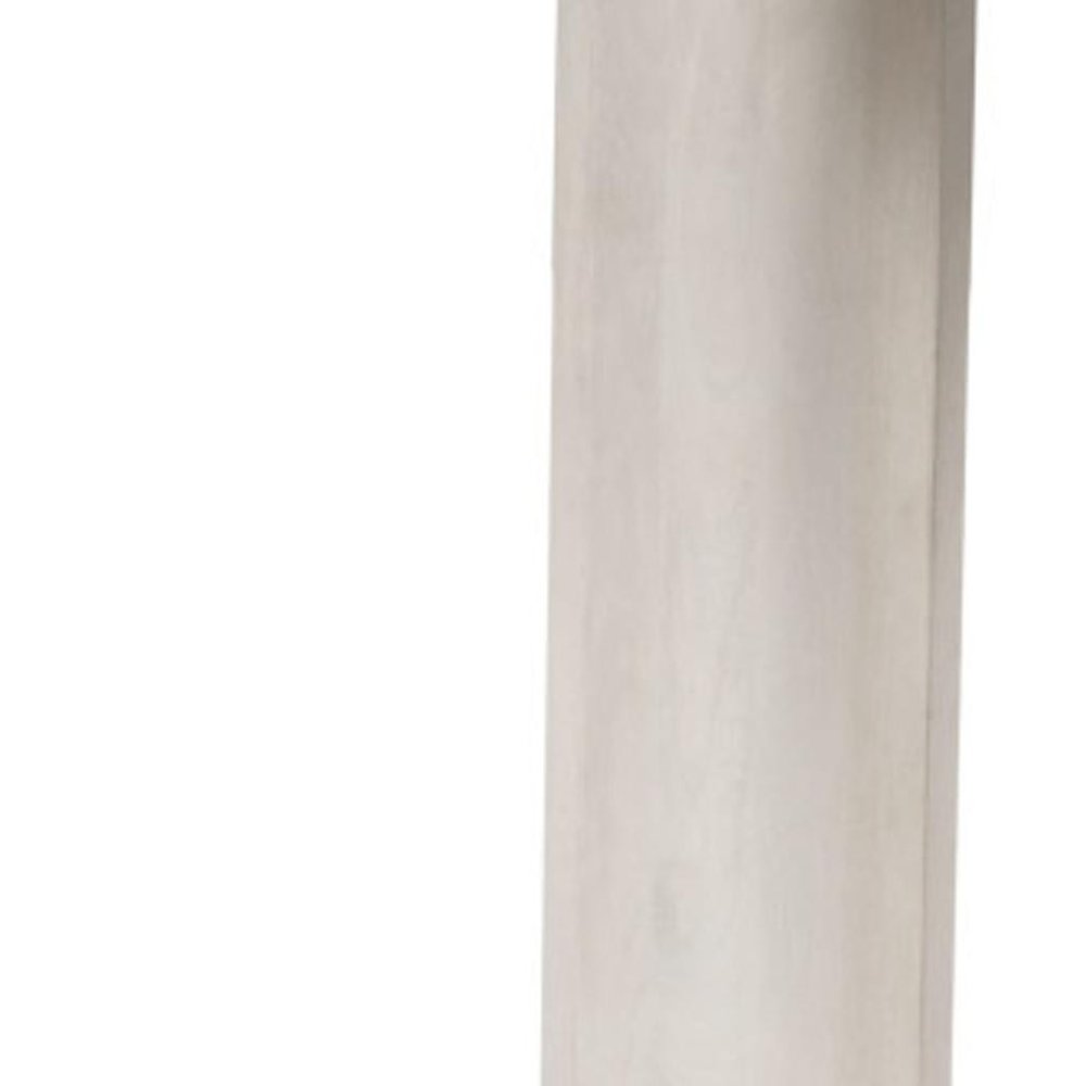58" White Oval Wood Console Table