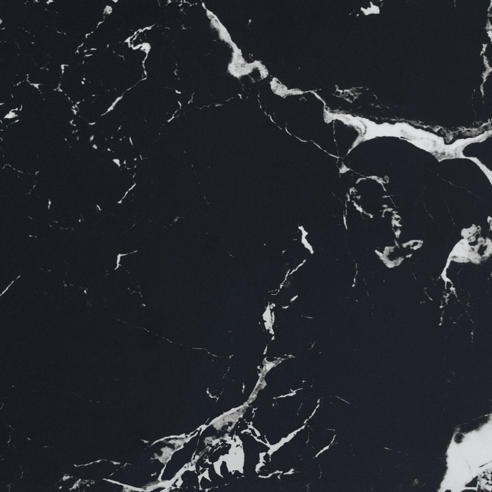 43" Black and Brown Marble and Wood Pedestal Console Table