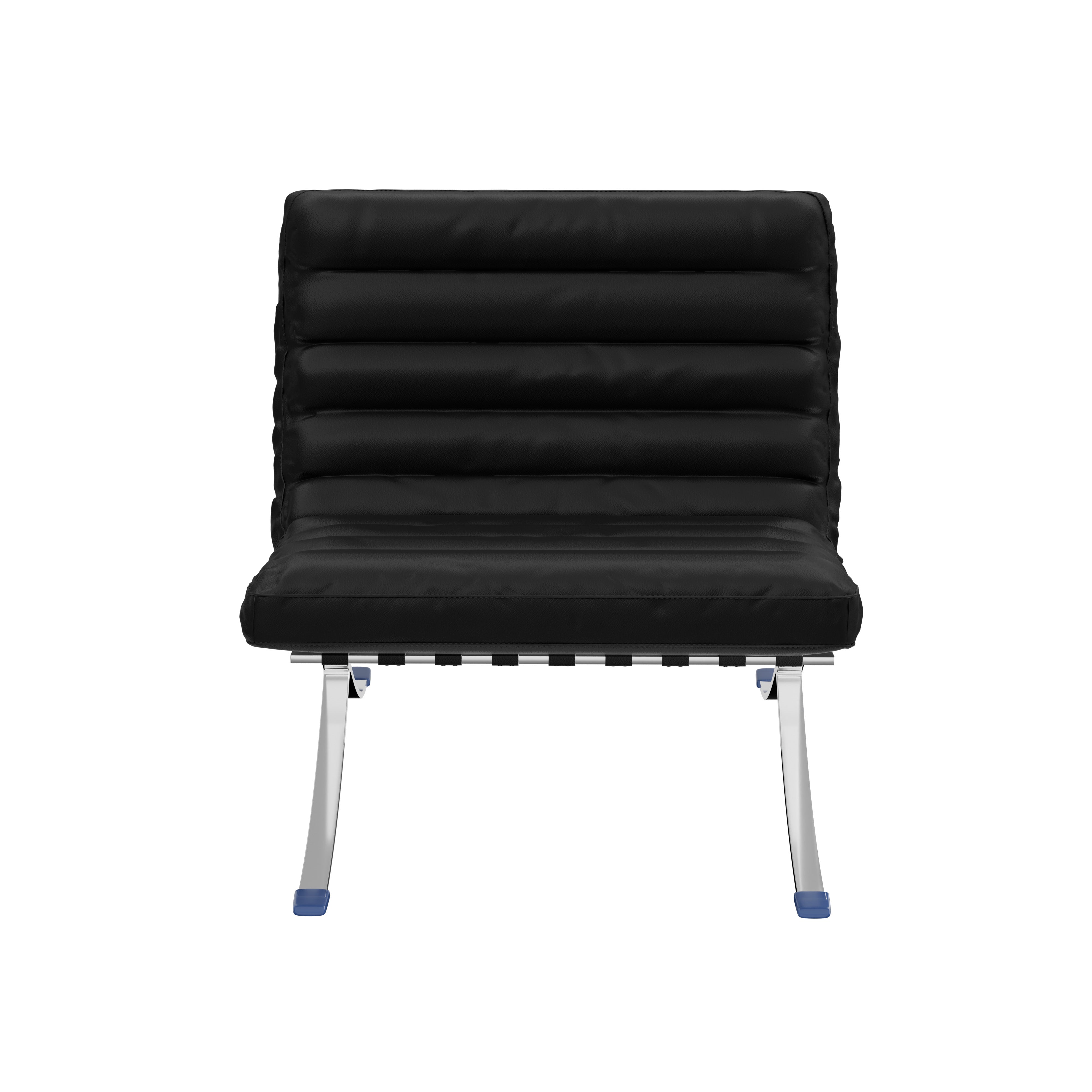 29" Leather Horizontal Tufted Armless Lounge Chair