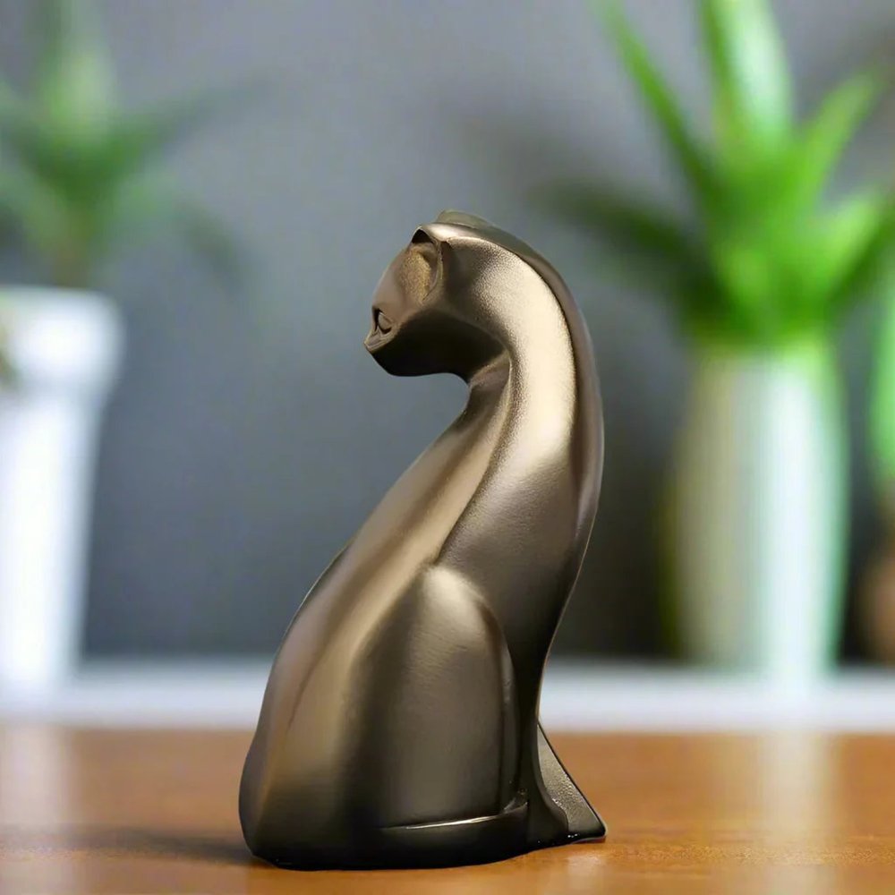 6" Bronze Resin Cat Figurine