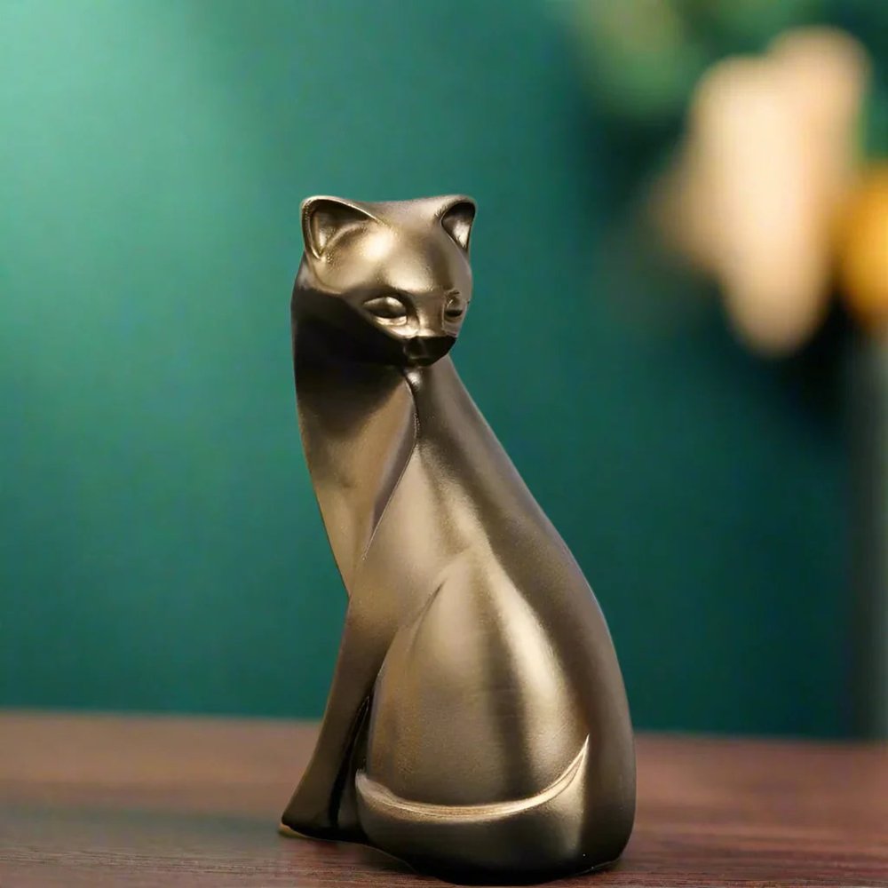 6" Bronze Resin Cat Figurine