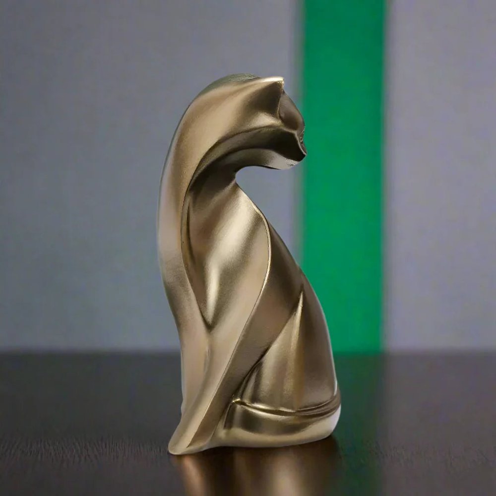 6" Bronze Resin Cat Figurine