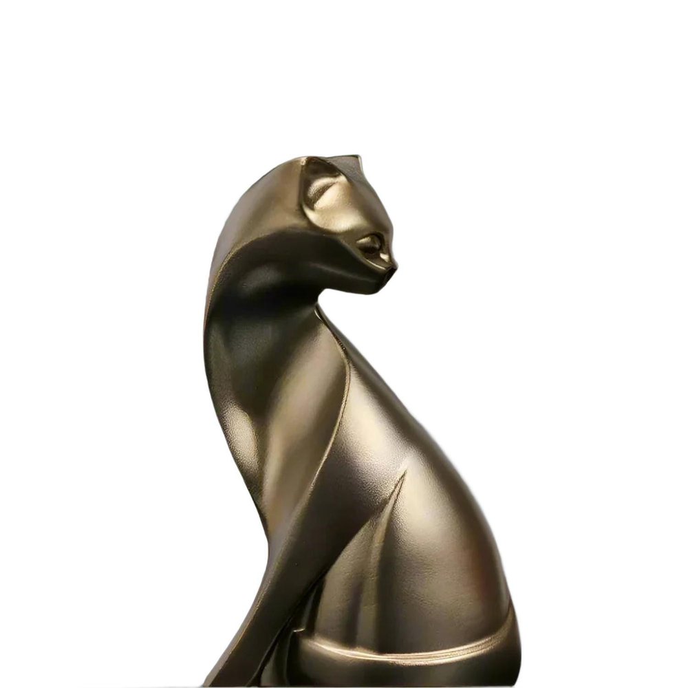 6" Bronze Resin Cat Figurine