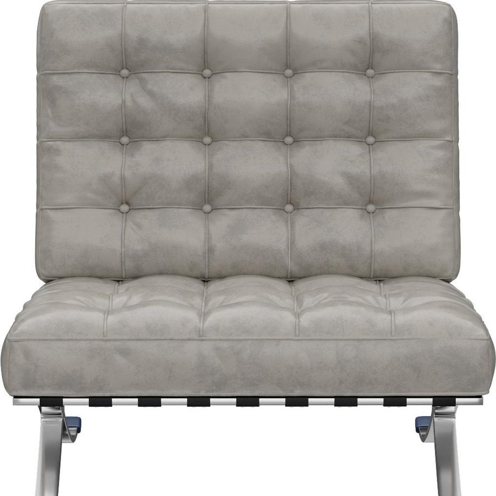 30" Tufted Faux Leather Contemporary Slipper Chair