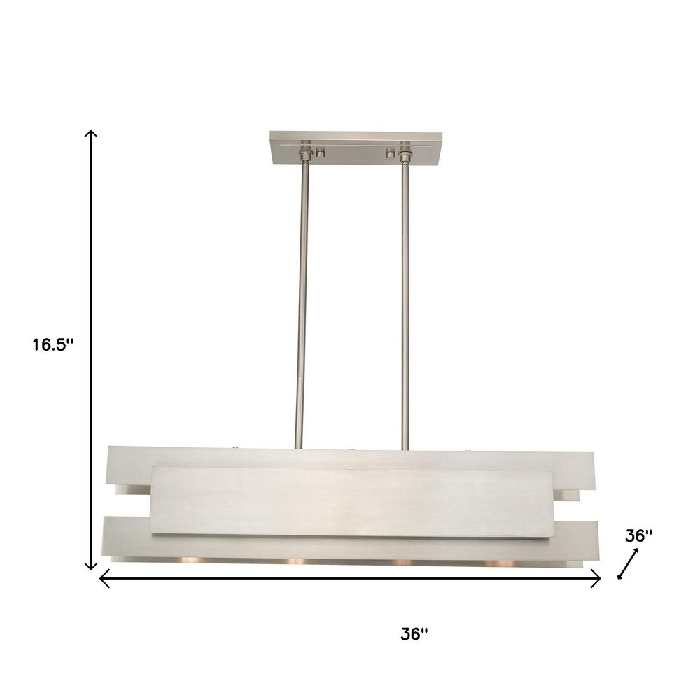 36" Silver Plated Industrial Chandelier