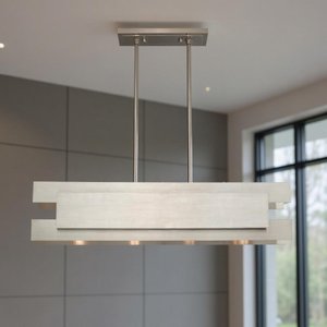 36" Silver Plated Industrial Chandelier