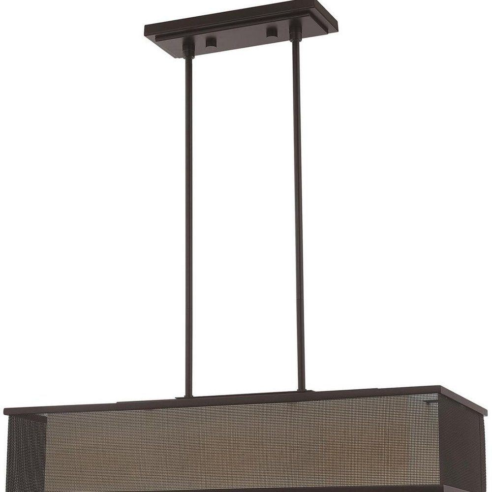 30" Bronze Steel Shade Chandelier