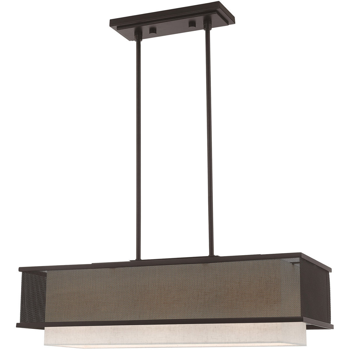 30" Bronze Steel Shade Chandelier