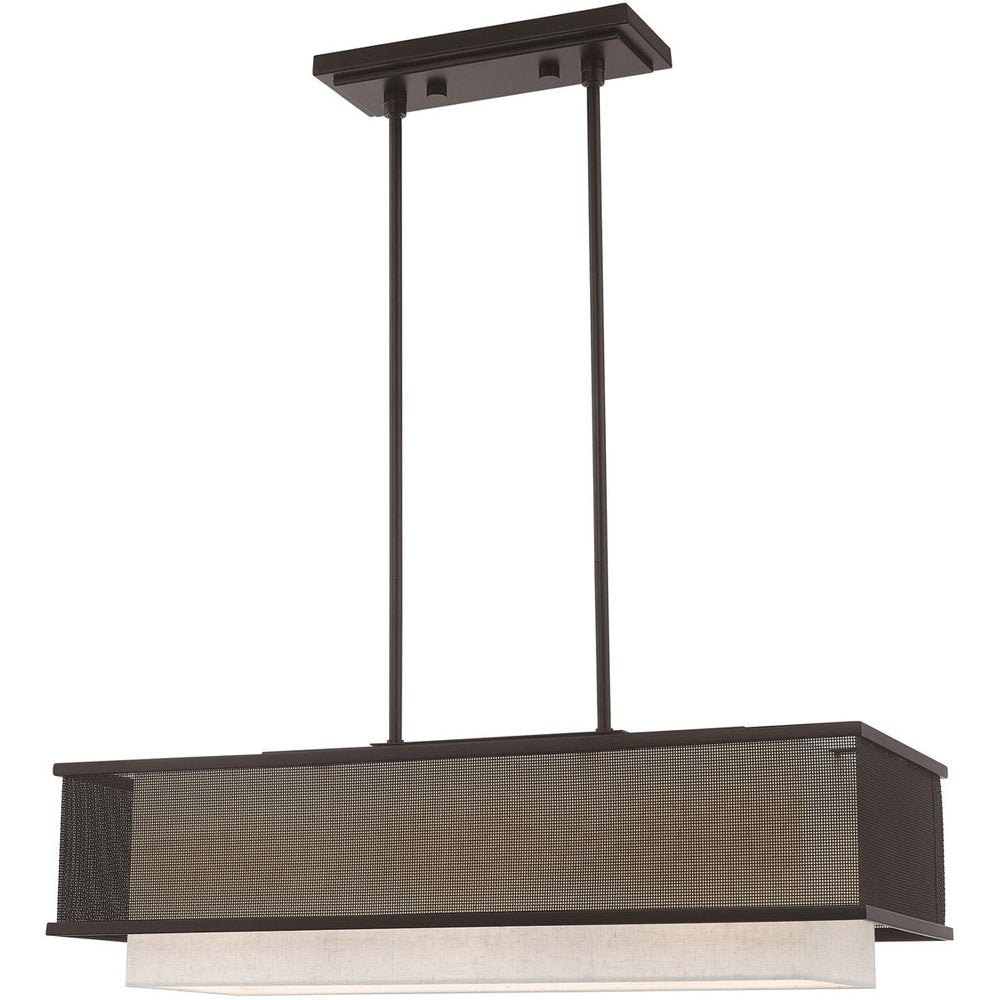 30" Bronze Steel Shade Chandelier