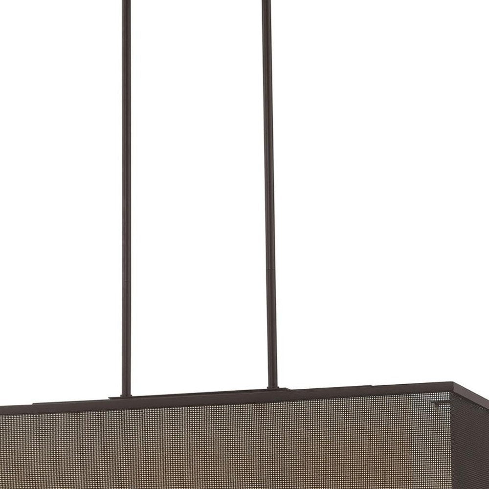 30" Bronze Steel Shade Chandelier