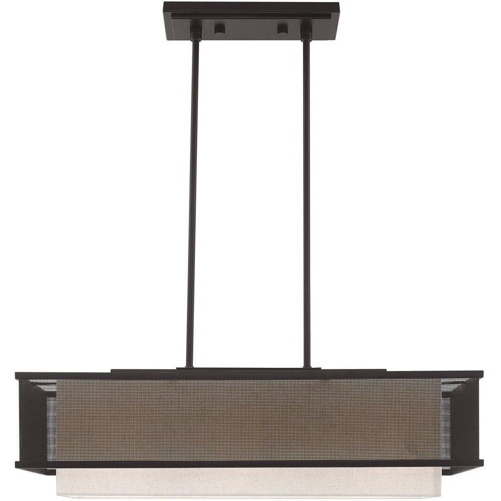 30" Bronze Steel Shade Chandelier