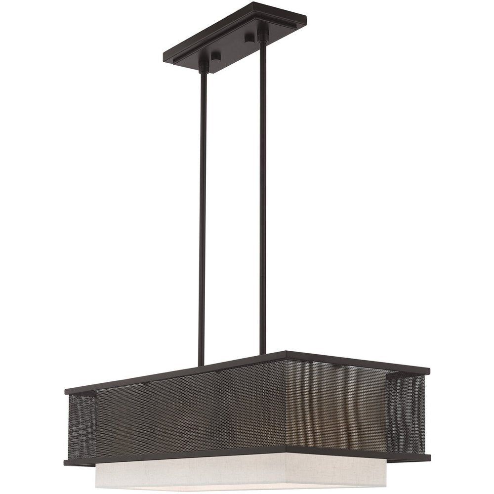 30" Bronze Steel Shade Chandelier