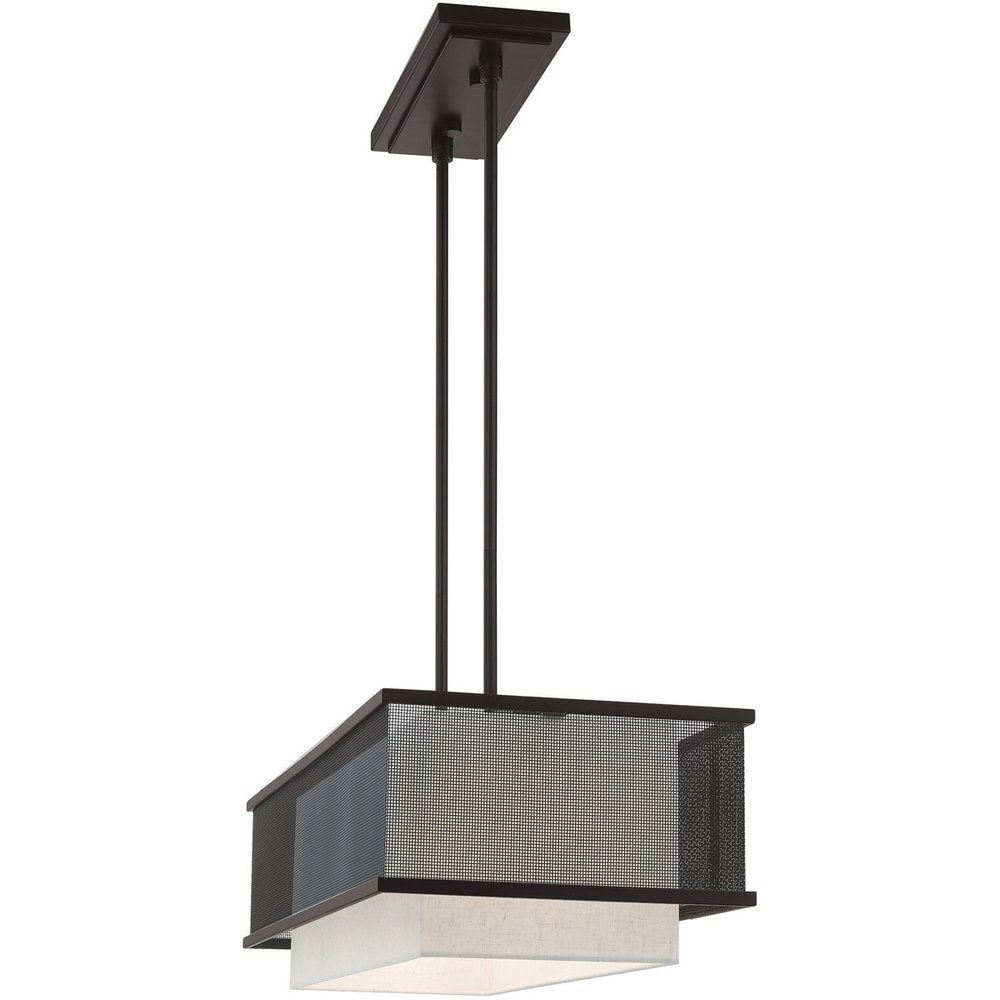 30" Bronze Steel Shade Chandelier