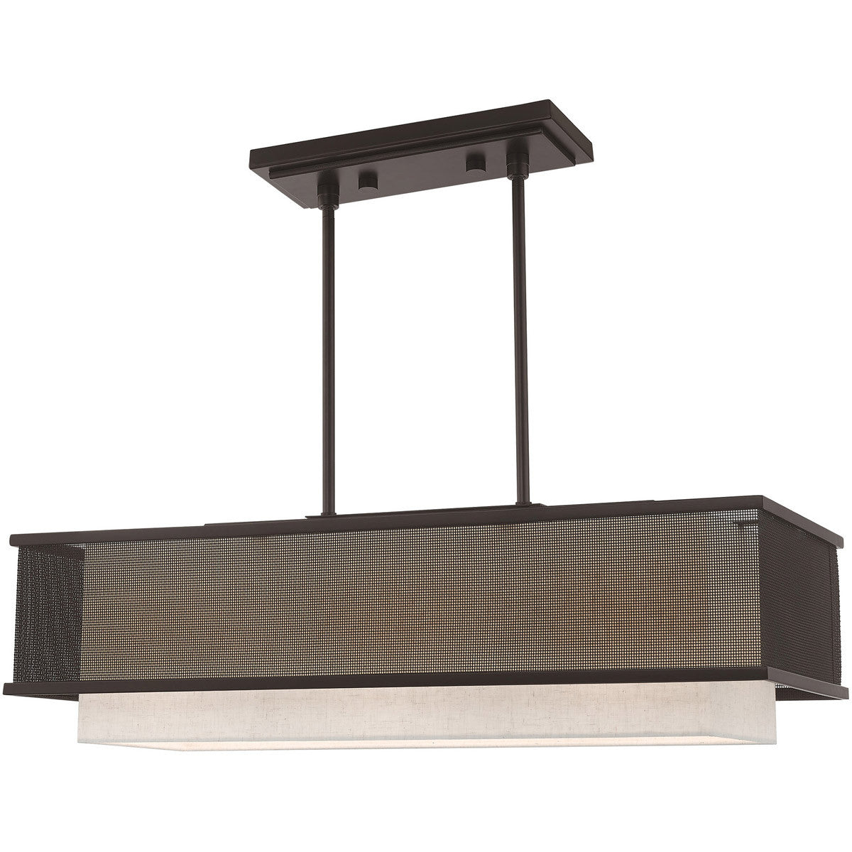 30" Bronze Steel Shade Chandelier