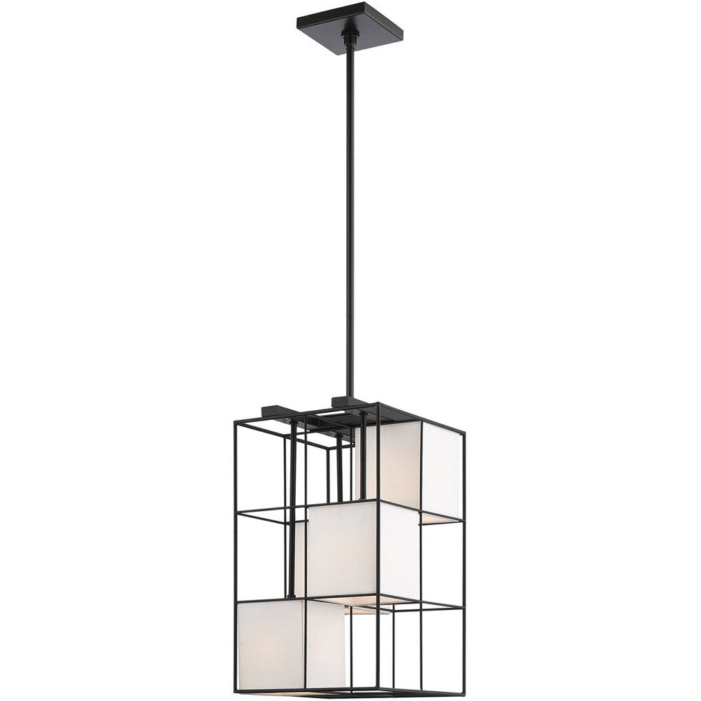 25" Black 4 Cube Cage Pendant Light