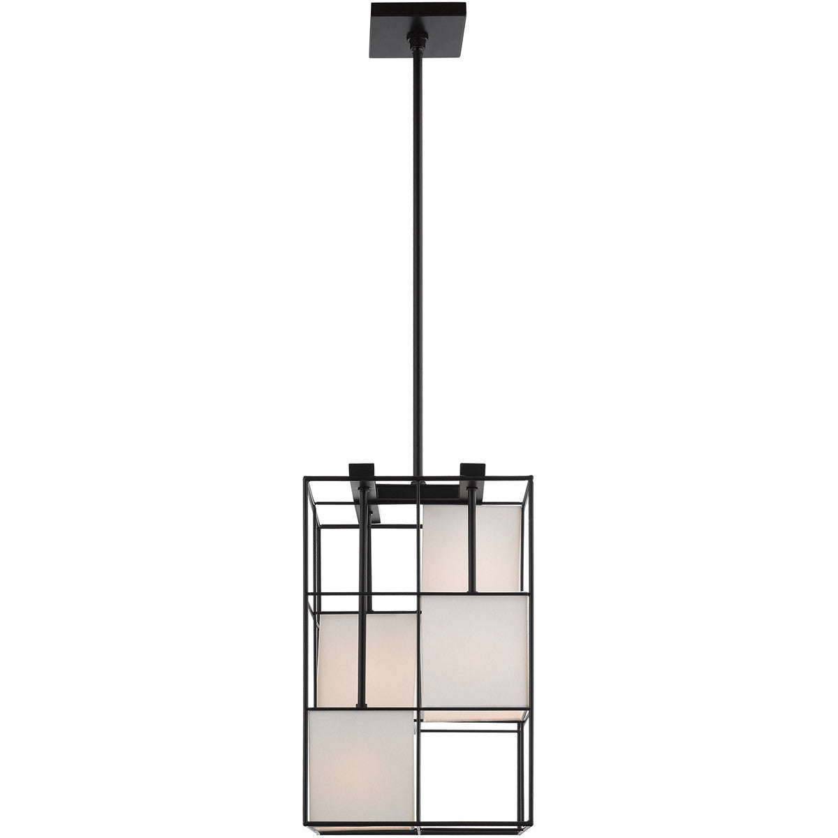 25" Black 4 Cube Cage Pendant Light