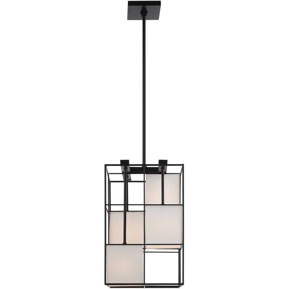 25" Black 4 Cube Cage Pendant Light