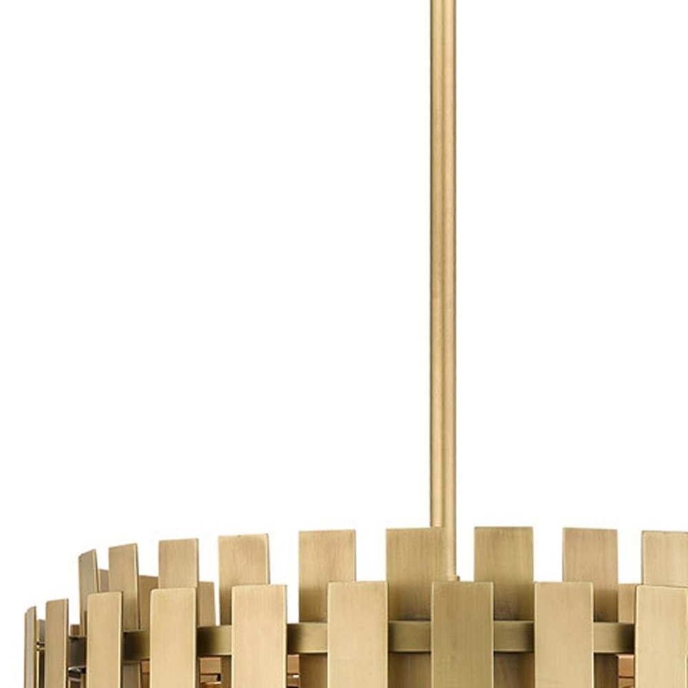 18" Brass Metal Drum Pendant Light