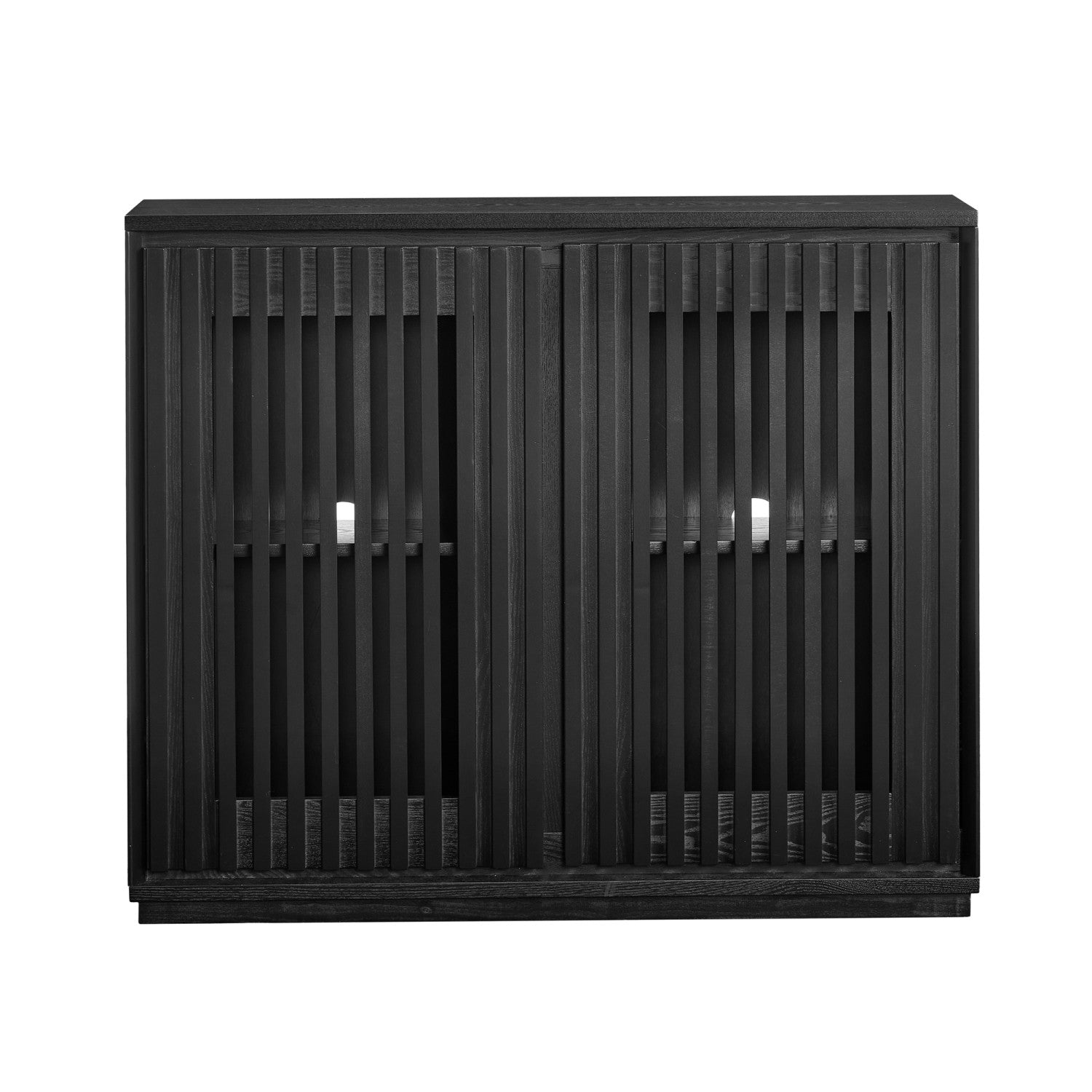 39" Black Fluted Wood Cabinet