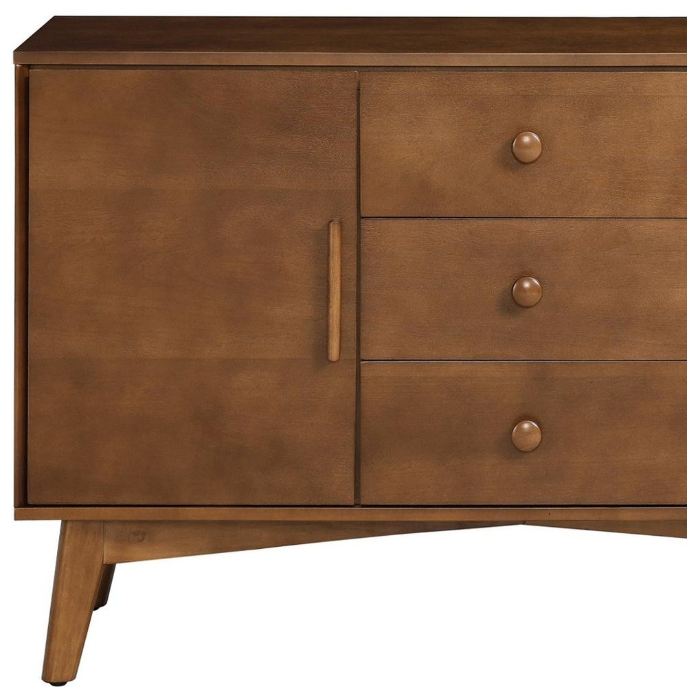 47" Brown Mid-Century Wood Accent Sideboard