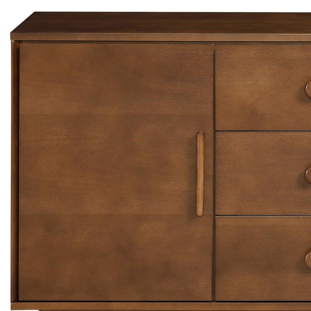 47" Brown Mid-Century Wood Accent Sideboard