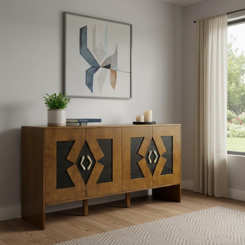 60" Wood Deco Design Sideboard