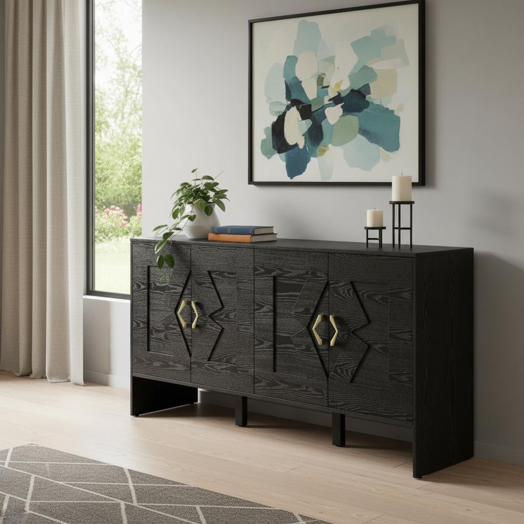 60" Wood Deco Design Sideboard