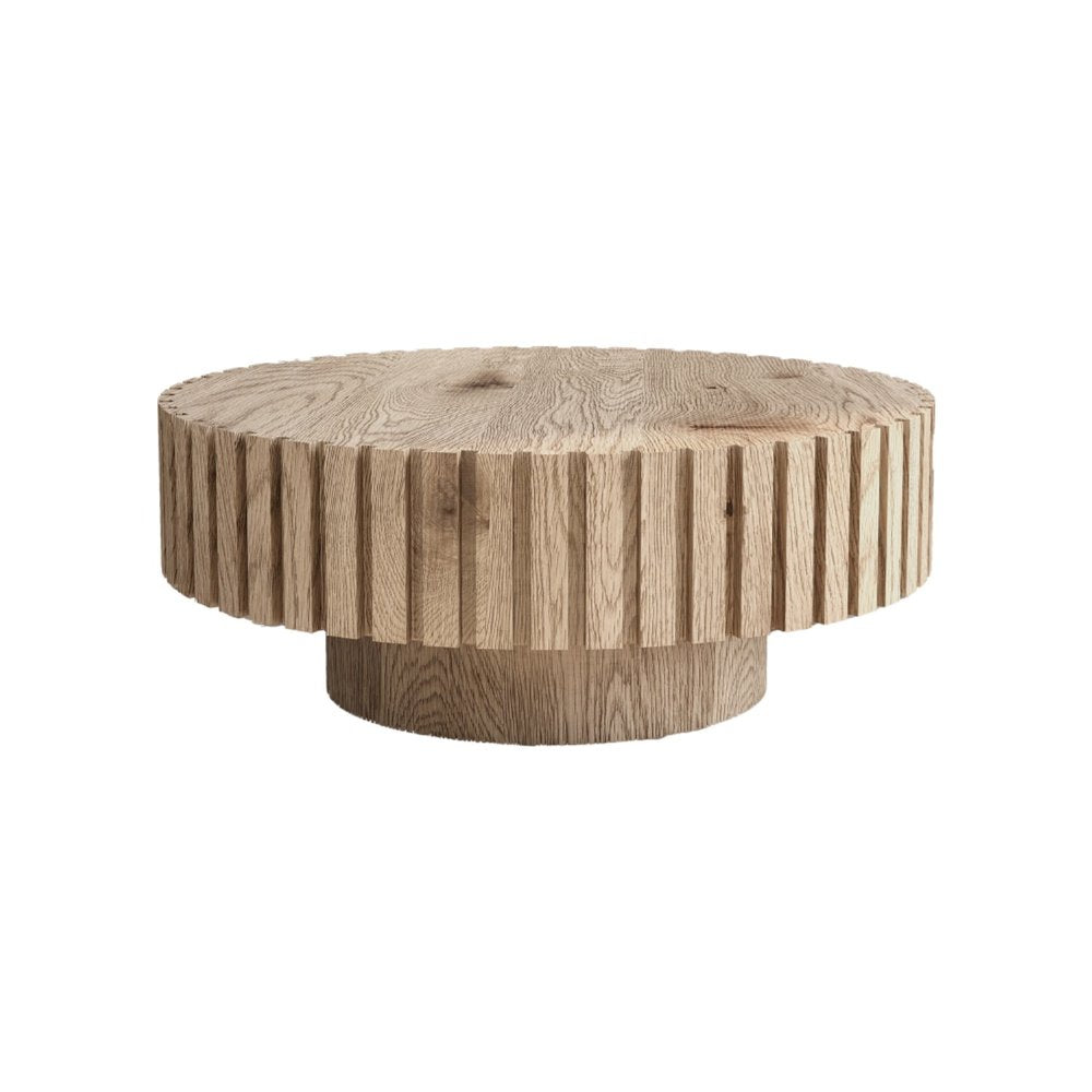 32" Natural Round Pedestal Coffee Table