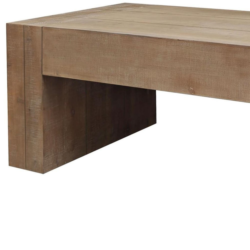 49" Natural Wood Rectangular Coffee Table