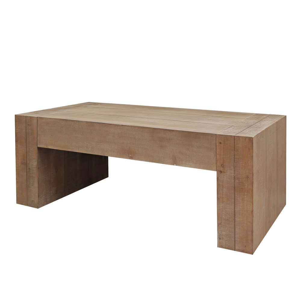 49" Natural Wood Rectangular Coffee Table